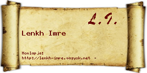 Lenkh Imre névjegykártya